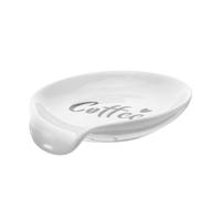 GOOHOCHY Ceramic Coffee Spoon Rest Mini Holder for Kitchen Countertop Coffee Stirrer Stand to Prevent Spills and Stains Easy-Clean Porcelain Spoon Holder for Home and Cafe Accessories