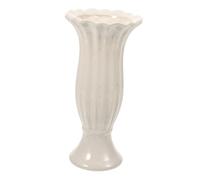 GOOHOCHY Ceramic Graveyard Vase Memorial Flower Holder for Graves White Dot Roman Column Design Weatherproof Cemetery Flowerpot for Fresh and Artificial Flowers