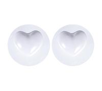 GOOHOCHY Ceramic Heart Shape Door Knobs White Suction Cup Drawer Pull Handles Pair for Cabinet Wardrobe Cupboard Furniture