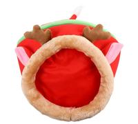 GOOHOCHY Christmas PET Bed Hamster House Nest Cotton Red Christmas Season | Warm Daily Use, Christmas Elk Design, Living Room Home Setting, Supports Claw Grinding and Exercise