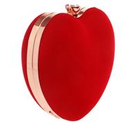 GOOHOCHY Clutch Heart Shaped Portable with Satin and Polyester Material Elegant Bag Handmade and Easy to Open and Close, Featuring a Chain for Versatile Use Evening Bag for Women