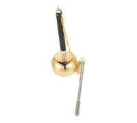 GOOHOCHY Copper-finished Instrument Portable Buddhist Musical Instrument Vintage Bell Design Temple Supply for Meditation Music Retractable Chain and Mallet