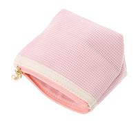 GOOHOCHY Corduroy Small Makeup Bag for Purse Dustproof Lipstick Organizer with Internal Compartments Portable Cosmetic Pouch for Travel and Daily Use in Pink