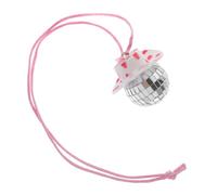 GOOHOCHY Creative Cowboy Hat Car Ornament Mirror Disco Ball Hanging Pendant with Red Cow Pattern Stylish Car Rearview Mirror Decor and Home Hanging Accessory Easy to Install Friends and