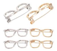 GOOHOCHY Creative Pin Brooch Set Featuring Silver Alloy Eyeglasses Design, Charming Dress up Accessory and Decoration, for Parties and Elegant Women's Lapel Pins, 6pcs Mini Stylish Brooches