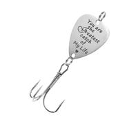 GOOHOCHY Creative Stainless Steel Fishing Lures with Triple Hooks You Are My Greatest Catch of My Life Tackle for Outdoor Fishing Enthusiasts Suitable for Trout and Bass