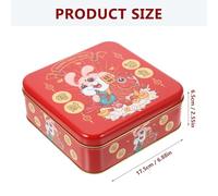 GOOHOCHY Decorative Candy Packing Box Year of The Rabbit Sturdy Square Cookie Storage Container Festive Portable Sweets Case for Party