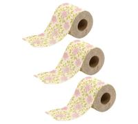 GOOHOCHY Decorative Toilet Paper Rolls with Rose Pattern, Bamboo Pulp Soft Bath Tissues for Bathroom Use, Sustainable and Skin-Friendly, 3 Rolls Convenient Pack