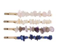 GOOHOCHY Delicate Hairpins 4pcs with Natural Stone and Alloy Material Flat Tips that Will Not Hurt Scalp Elegant and Fashion Hair Clips for Women Suitable for Daily Wearing