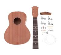 GOOHOCHY DIY Ukulele Assembly Kit for Paintable Body Complete Musical Instrument with Easy Installation Tools Soprano Guitar for Rhythm Development and Creative Play
