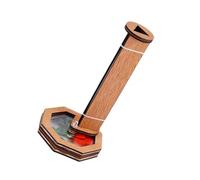GOOHOCHY DIY Wooden Kaleidoscope Creative Educational Early Teaching Aid for Outdoor Play Encouraging Imagination and Thinking Skills Brown Refillable Design