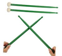 GOOHOCHY Double-end Drumsticks Mallets Percussion Drumsticks Pair Lightweight Nylon Tips Dark Green Drum Supply for Drum Kit and Marching Band