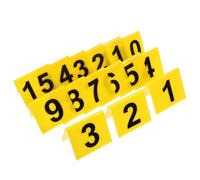 GOOHOCHY Double Sided Evidence Marker Table Numbers with Bright Yellow Background and Black Numbers 15pcs Acrylic Reusable Scene Setting Props for Easy Visibility for Restaurants