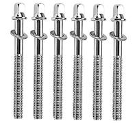 GOOHOCHY Drum Lug Mounting Screws Set 6Pcs M6X50Mm Metal Jazz Snare Drum Tension Rods Sturdy Hardware Replacement and Percussion Accessories
