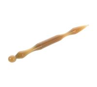 GOOHOCHY Ear Acupuncture Pen Ergonomic Dual Headed Shiatsu Massager for Auricular Therapy Natural Ox Horn Trigger Point Tool Portable Chinese Massage Device for Deep Tissue Relief