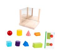 GOOHOCHY Educational Mirror Blocks Solid Wood Spatial Structure for Logical Thinking and Geometry Learning Mirrored Geometric Educational for Boys and Development