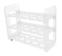 GOOHOCHY Egg Storage Rack Fridge Door Egg Holder for Kitchen Stand Plastic Easy Access Large Capacity