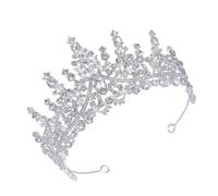 GOOHOCHY Elegant Diadem Rhinestone Tiara Crown Wedding Hair Accessory for Bride Featuring Zinc Alloy and Crystal Glass Materials, Comfortable to Wear for Wedding Banquet Occasions