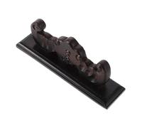 GOOHOCHY Elegant Wooden Flute Storage Rack Double Slot Display Holder with Intricate Relief Design Portable Desktop Organizer for Flutes Pens for Music Classrooms Home Decor