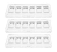 GOOHOCHY Empty Eyeshadow Palette Compact Rectangular Design with 6 Compartments 3 Sets Portable Acrylic Makeup Organizer for Travel and Occasions for Professional Makeup Artists