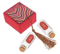 GOOHOCHY Fetal Hair Preservation Box Keepsake Storage Bottle Teeth Case DIY Umbilical Cord Collection Gift for Newborns Elegant Red Keepsake Organizer for Childhood Memories