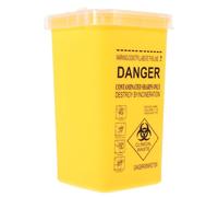 GOOHOCHY Flip Top Sharps Container Small Trash Bin Portable Dispenser Case Disposal Container Storage Box Waste Bucket Desktop Trash Can for Tattooing Use