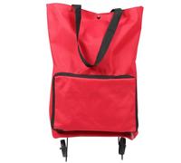 GOOHOCHY Foldable Shopping Cart Trolley on Wheels Folding with Large Capacity, Pvc and Cloth Material, Featuring Hand Straps and Designed for Grocery Shopping and Daily Use a Versatile