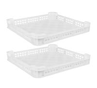 GOOHOCHY Food Dehydrator Tray 2pcs: Reusable Perforated Mesh Drying Rack for Chili Fruit Herbs in Commercial Kitchens Using Stackable Plastic Cold Storage Basket 14.37x13.78in