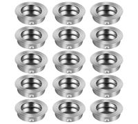 GOOHOCHY Furniture Pull Handles Not Easy to Rust 15pcs Stainless Steel Flush Embedded Design with Delicate Look, Silver Finish for Dressing Tables and Cabinet Doors for Wardrobe