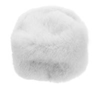 GOOHOCHY Furry Microphone Cover Windscreen for Microphones with Universal Fit and Detachable Washable Faux Material Suitable for Broadcasting Rooms and Outdoor Use White
