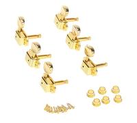 GOOHOCHY Gc206b 6 in Line Guitar Machine Heads 3r3l Tuning Pegs Replacement for Electric Guitar Metal Golden Tuning Keys to Improve String Sound Quality