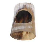 GOOHOCHY Genuine Ox Horn Cup Base Viking Drinking Horn Stand Decorative Holder for Buffalo Craft Display Stand