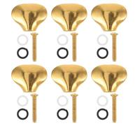 GOOHOCHY Golden Metal Acoustic Guitar and Easy Installation Ergonomic Comfort Tuner Knobs with Fish Tail Shape Replacement for Upgrades and Practice Sessions
