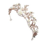 GOOHOCHY Golden Rhinestone Crown Hair Accessories Handmade Alloy Crystal Decorative Headband for Birthday and Thanksgiving Elegant Chic Tiara for Wedding and Prom