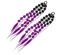 GOOHOCHY Gradient Colored Bubble Ponytail Hair Extensions Handwoven Braided Rave Hair Accessories for Festival Party Quick Stylish Transformation