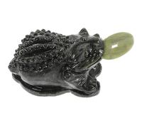 GOOHOCHY Green Jade Toad Desktop Decoration 8.2Cm X 5.1Cm Table Ornament Home and Office Adornment Unique Toad Crafts for Indoor Desk Display