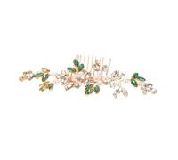 GOOHOCHY Green Rhinestone Bridal Comb Lightweight Vine Hairpiece for Women Wedding Hairstyles Versatile Handmade Side Hair Accessory with Unique Sparkling Design