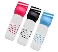 GOOHOCHY Hair Dye Bottles with Anti-slip Feature 3pcs with Comb for Salon Hairdressing Plastic Refillable Hair Colour Containers and Conditioner Application