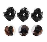 GOOHOCHY Hair Scrunchies for Everyday Wear Keep in Place and Hold Thin or Thick 3pcs Navy Elastic Hair Tie Mesh Ropes with Stylish and Chic Design