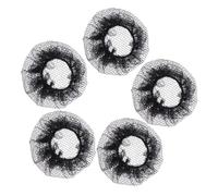 GOOHOCHY Hair Snood Nets Protects from Heat and Keeps Hair Fixed Elastic Black 5pcs Made of Cloth for Ballet Dance Performance Suitable for Professional Dancing Performers and Occasion