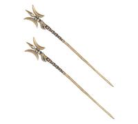 GOOHOCHY Halberd Hair Sticks Copper Material 2pcs Ancient Chinese Style with Golden Finish, Secures Buns and Ponytails for Men and Women for Cosplay and Themed Parties