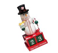 GOOHOCHY Handmade Snowman Elk Christmas Decorative Calendar Unique Countdown Kit Wooden Desktop Ornament