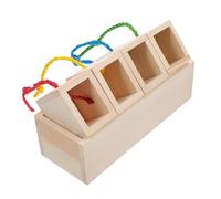 GOOHOCHY Hangable Wooden Parrot for Pet Birds, Educational Chewing and Foraging, Suitable be Hung the Birdcage, Fun and Interactive Bird for Parrot Enrichment