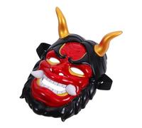 GOOHOCHY Hannya Mask Japanese Demon Full Face Scary Samurai Halloween Mask with Horns Strap Lightweight Breathable Festival Cosplay Party Props for Adults