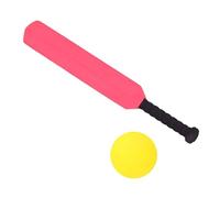 GOOHOCHY Indoor Outdoor Cricket Red Bat and Ball for Interaction Game Enhances Hand-eye Coordination and Body Movement