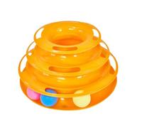 GOOHOCHY Interactive Cat Amusement Plate for Kittens and Cats round Three-level Plastic Track Designed to Keep Pets Active and Strengthen Relationships