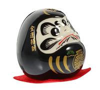 GOOHOCHY Japanese Ceramic Figurine Doll, Black Collectible Figure with Fortune Meaning, Tabletop Decor for Bedside or Bookshelf, Creative Classic Japanese Style