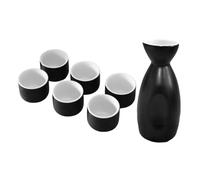 GOOHOCHY Japanese Sake Set Hand Painted Ceramic Tokkuri Bottle with Ochoko Cups Porcelain Pottery Hot Cold Rice Wine Glasses for Home Decor and Dining Ambiance