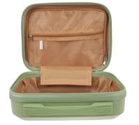 GOOHOCHY Large Capacity Makeup Organizer Case with Hard Structure and Smooth Surface, Light Green Cosmetic Suitcase for Home Storage and Office Use, Sturdy Abs and Polyester Material Travel