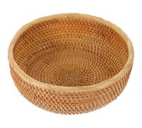GOOHOCHY Large Rattan Woven Storage Basket for Fruit and Small Items with Multi-purpose Use, Easy to Clean Natural Woven Style Basket for Home and Coffee Shop